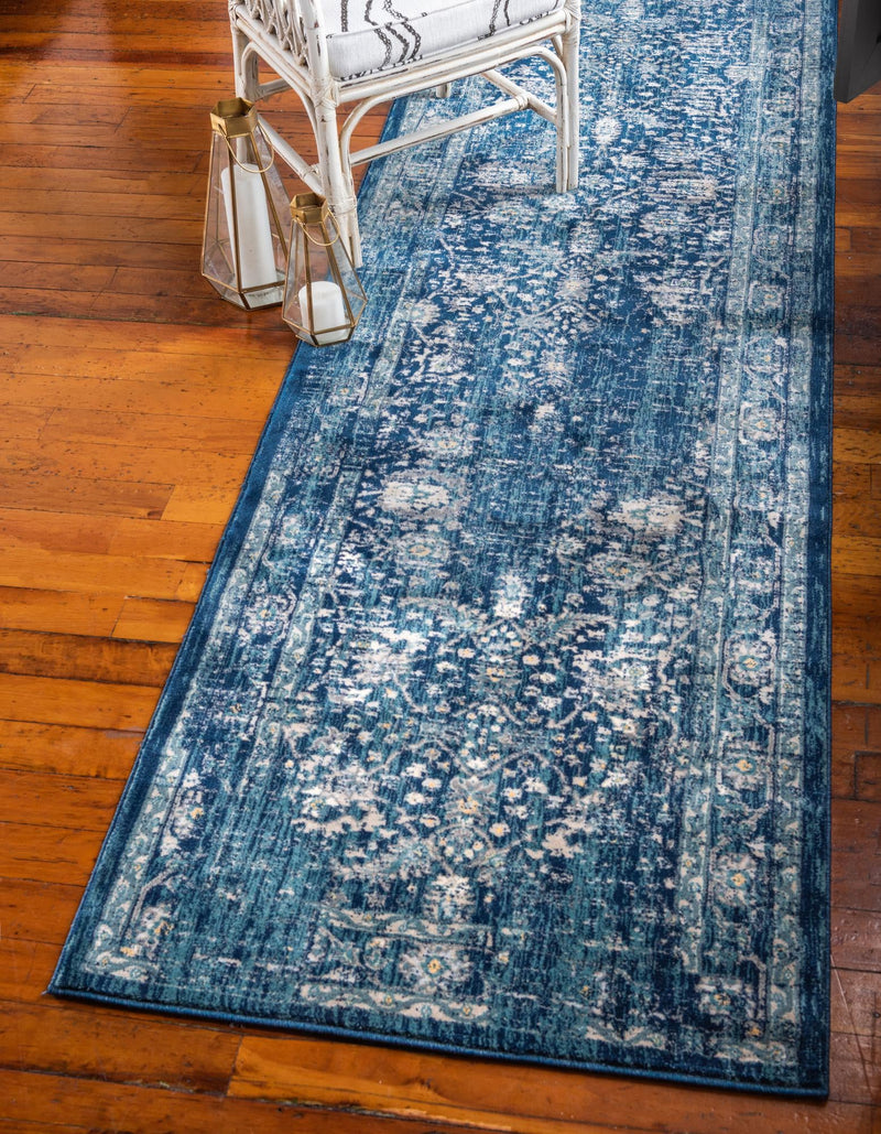 Copenhagen Dahlia Collection Area Rug -  Nørrebro Runner Navy Blue  lifestyle 52