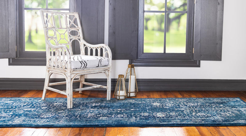 Copenhagen Dahlia Collection Area Rug -  Nørrebro Runner Navy Blue  lifestyle 60
