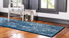 Copenhagen Dahlia Collection Area Rug -  Nørrebro Runner Navy Blue  lifestyle 68