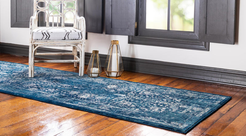 Copenhagen Dahlia Collection Area Rug -  Nørrebro Runner Navy Blue  lifestyle 68
