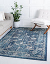 Copenhagen Dahlia Collection Area Rug -  Nørrebro Rectangle Navy Blue  lifestyle 4