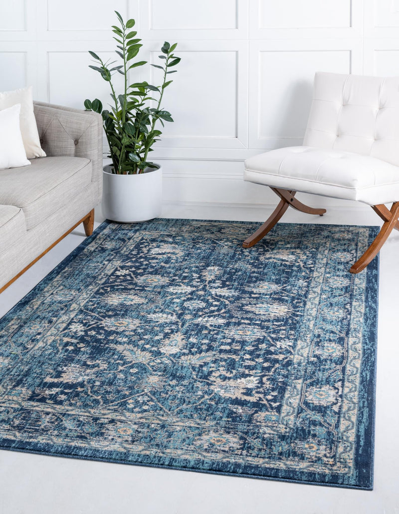 Copenhagen Dahlia Collection Area Rug -  Nørrebro Rectangle Navy Blue  lifestyle 4