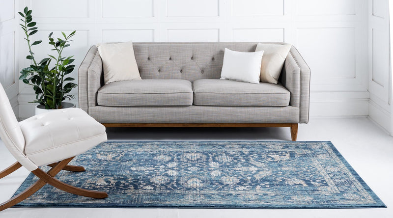 Copenhagen Dahlia Collection Area Rug -  Nørrebro Rectangle Navy Blue  lifestyle 10