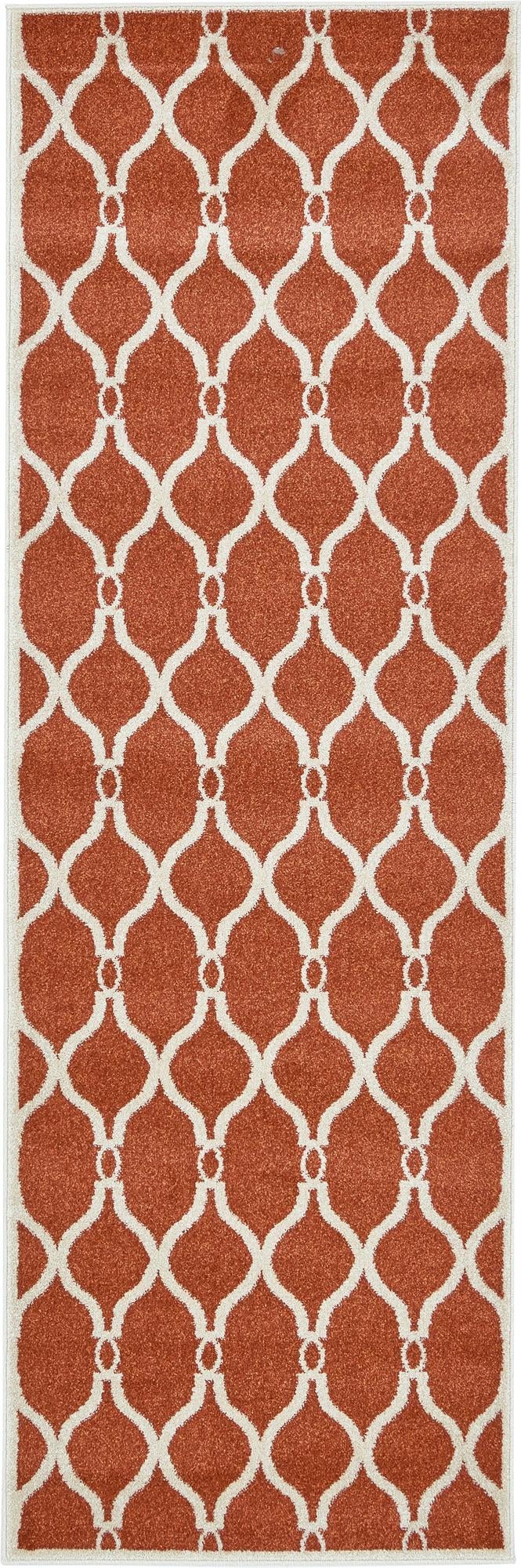 Lattice Gardens Collection Area Rug -  Pergolaglen Runner Terracotta Main