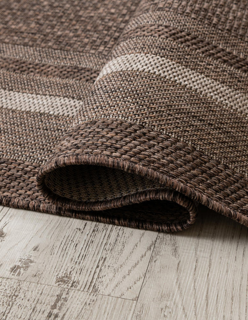 Terrace Fringe Collection Area Rug - Veranda (Brown) Rectangle Brown  lifestyle 4