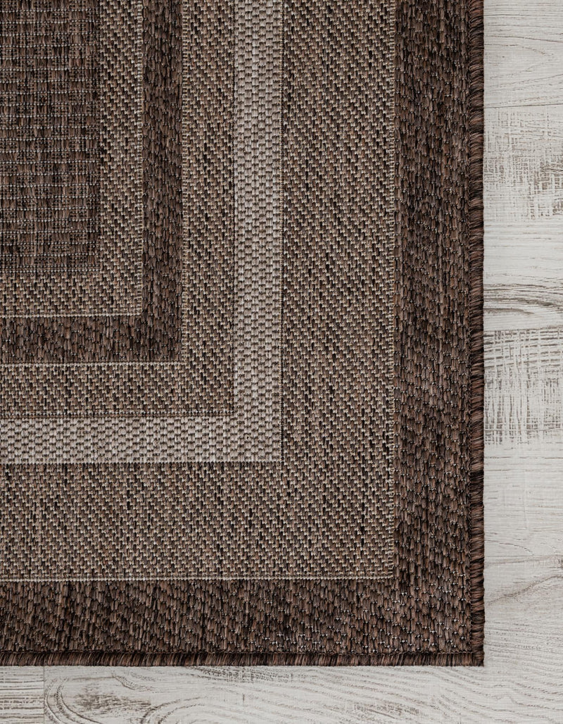 Terrace Fringe Collection Area Rug - Veranda (Brown) Rectangle Brown  lifestyle 6