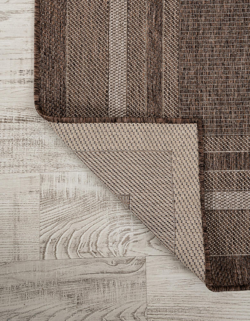 Terrace Fringe Collection Area Rug - Veranda (Brown) Rectangle Brown  lifestyle 7