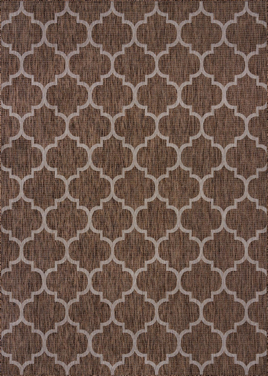 Garden Lattice Oasis Collection Area Rug - Arbor (Brown) Rectangle Brown Main