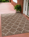 Garden Lattice Oasis Collection Area Rug - Arbor (Brown) Rectangle Brown  lifestyle 7