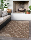 Garden Lattice Oasis Collection Area Rug - Arbor (Brown) Rectangle Brown  lifestyle 9