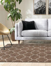 Garden Lattice Oasis Collection Area Rug - Arbor (Brown) Rectangle Brown  lifestyle 10