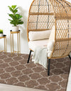 Garden Lattice Oasis Collection Area Rug - Arbor (Brown) Rectangle Brown  lifestyle 12