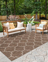 Garden Lattice Oasis Collection Area Rug - Arbor (Brown) Rectangle Brown  lifestyle 13