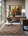 Garden Lattice Oasis Collection Area Rug - Arbor (Brown) Rectangle Brown  lifestyle 14