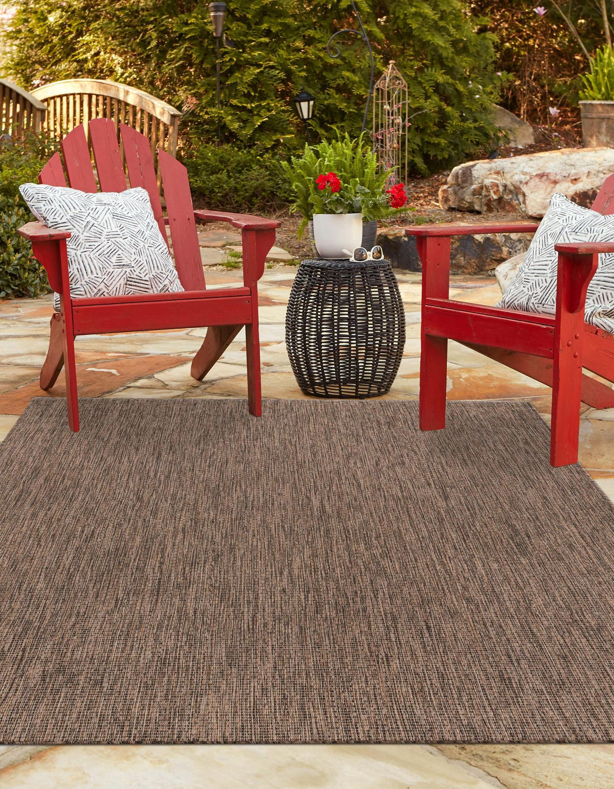 Patio Perfection Collection Area Rug - Veranda (Light Brown) Rectangle Light Brown  lifestyle 29