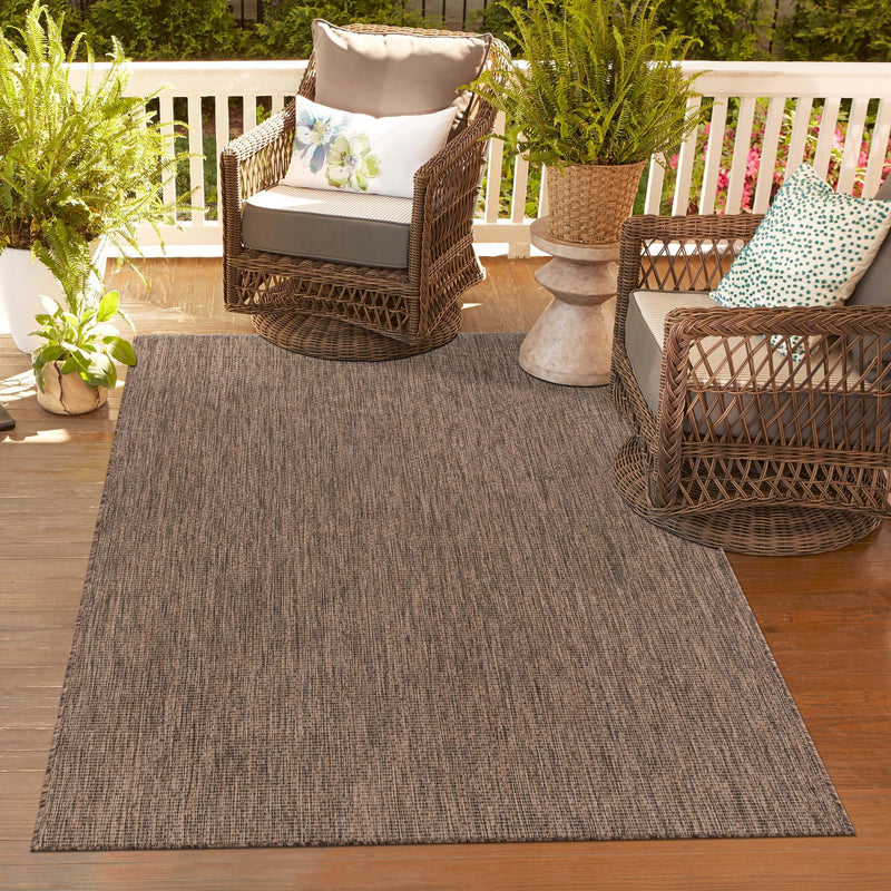 Patio Perfection Collection Area Rug - Veranda (Light Brown) Rectangle Light Brown  lifestyle 30