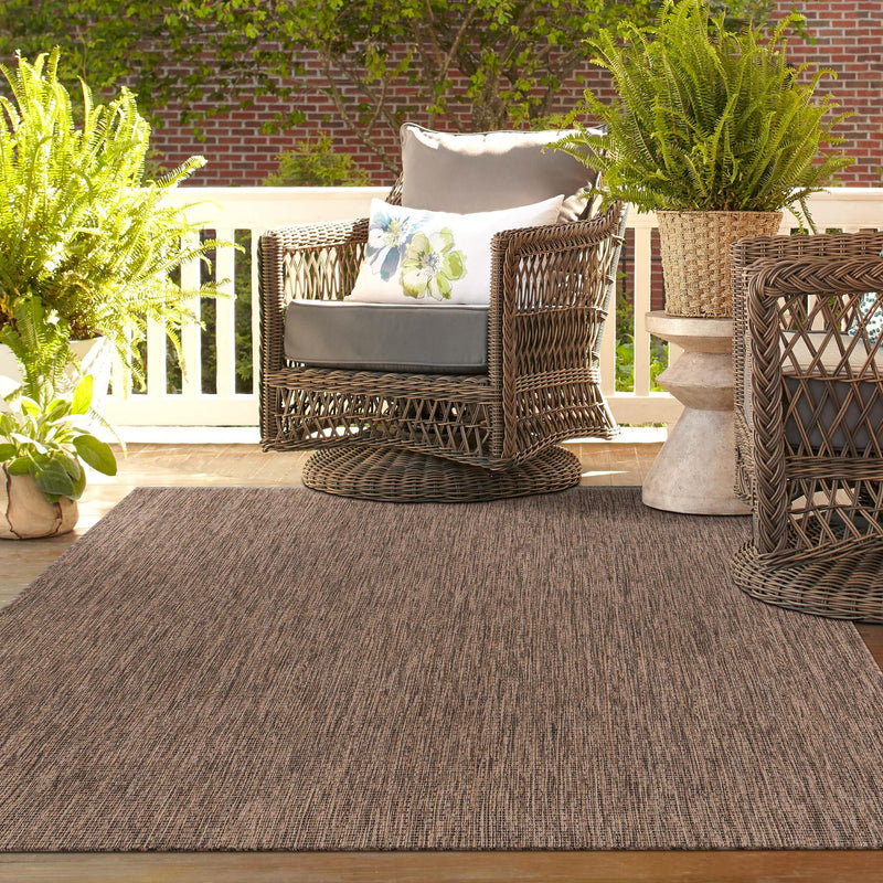 Patio Perfection Collection Area Rug - Veranda (Light Brown) Rectangle Light Brown  lifestyle 31