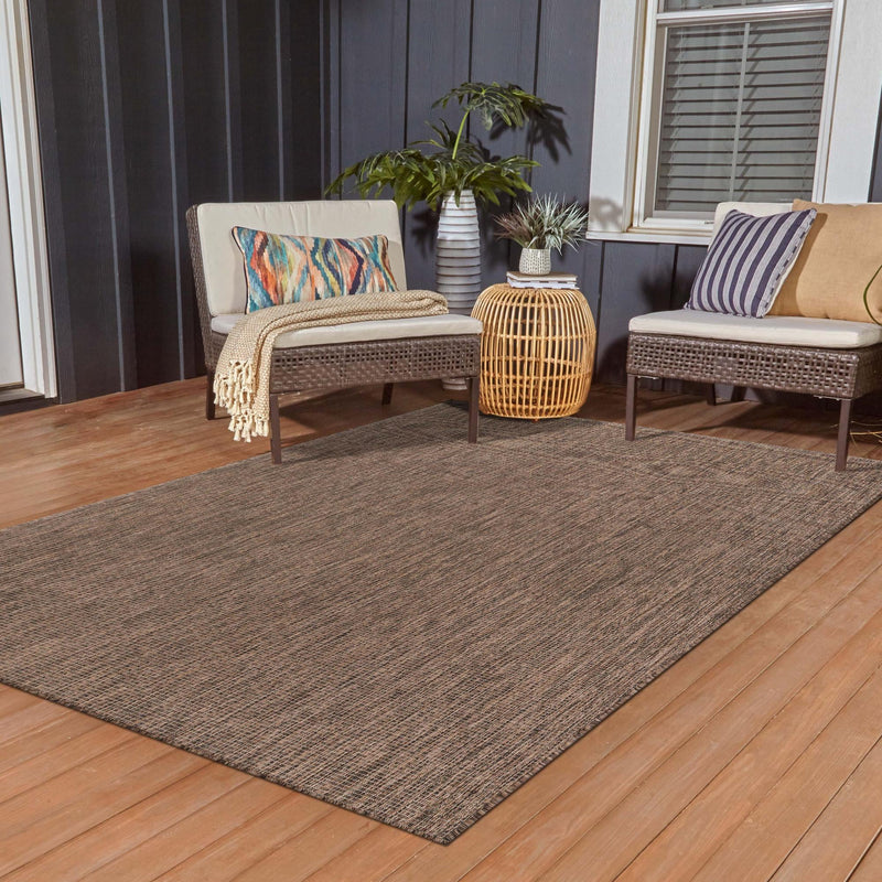 Patio Perfection Collection Area Rug - Veranda (Light Brown) Rectangle Light Brown  lifestyle 32