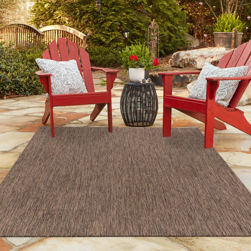 Patio Perfection Collection Area Rug - Veranda (Light Brown) Rectangle Light Brown  lifestyle 33