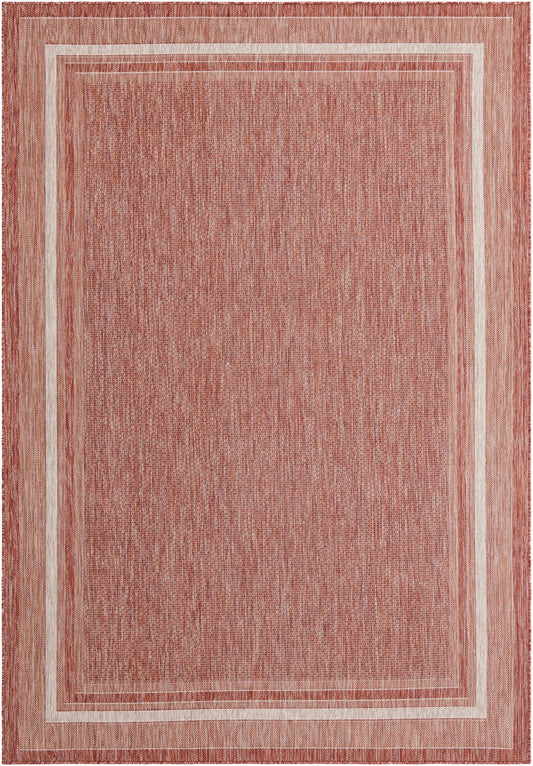 Patio Perimeter Collection Area Rug - Veranda (Rust Red) Rectangle Rust Red Main