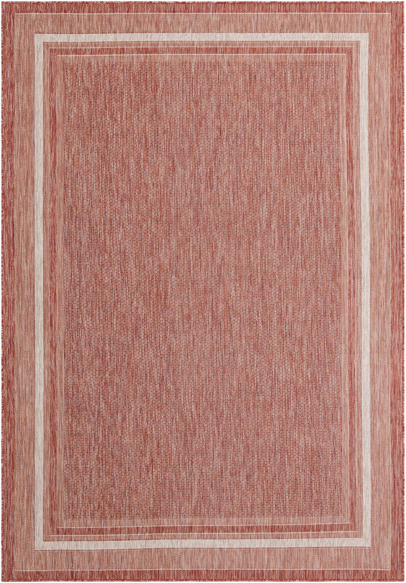 Patio Perimeter Collection Area Rug - Veranda (Rust Red) Rectangle Rust Red Main