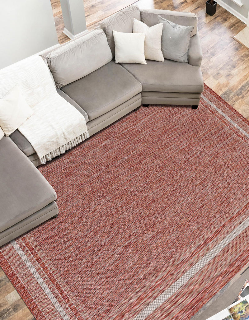 Patio Perimeter Collection Area Rug - Veranda (Rust Red) Rectangle Rust Red  lifestyle 10