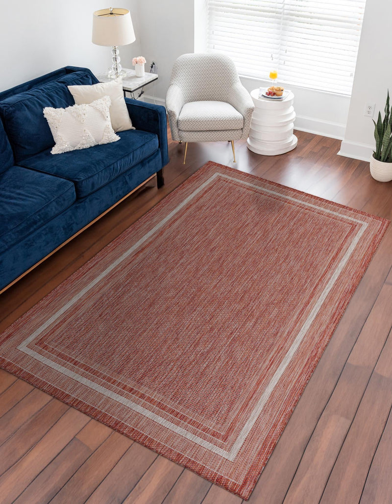 Patio Perimeter Collection Area Rug - Veranda (Rust Red) Rectangle Rust Red  lifestyle 22