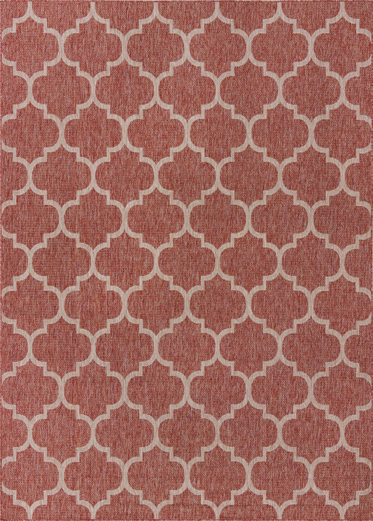 Garden Lattice Oasis Collection Area Rug - Arbor (Rust Red) Rectangle Rust Red Main
