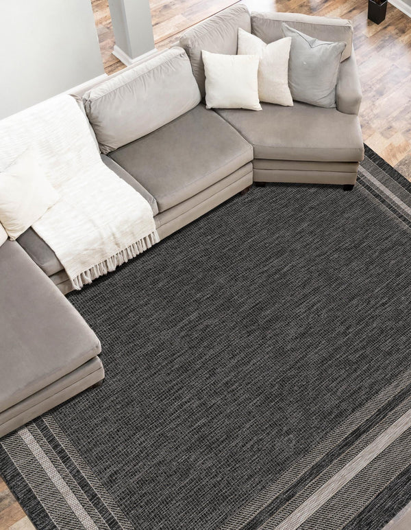 Patio Perimeter Collection Area Rug - Veranda (Black) Rectangle Black  lifestyle 4