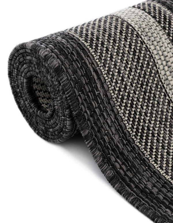 Patio Perimeter Collection Area Rug - Veranda (Black) Rectangle Black  lifestyle 49