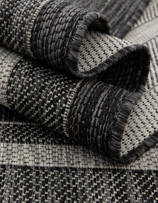 Patio Perimeter Collection Area Rug - Veranda (Black) Rectangle Black  lifestyle 50