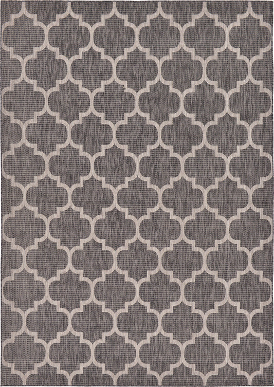 Garden Lattice Oasis Collection Area Rug - Arbor (Black) Rectangle Black  lifestyle 2