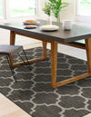 Garden Lattice Oasis Collection Area Rug - Arbor (Black) Rectangle Black  lifestyle 8