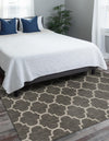Garden Lattice Oasis Collection Area Rug - Arbor (Black) Rectangle Black  lifestyle 10