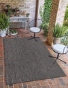 Patio Perfection Collection Area Rug - Veranda (Black) Rectangle Black  lifestyle 0
