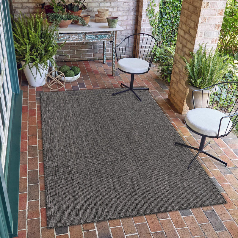 Patio Perfection Collection Area Rug - Veranda (Black) Rectangle Black  lifestyle 17