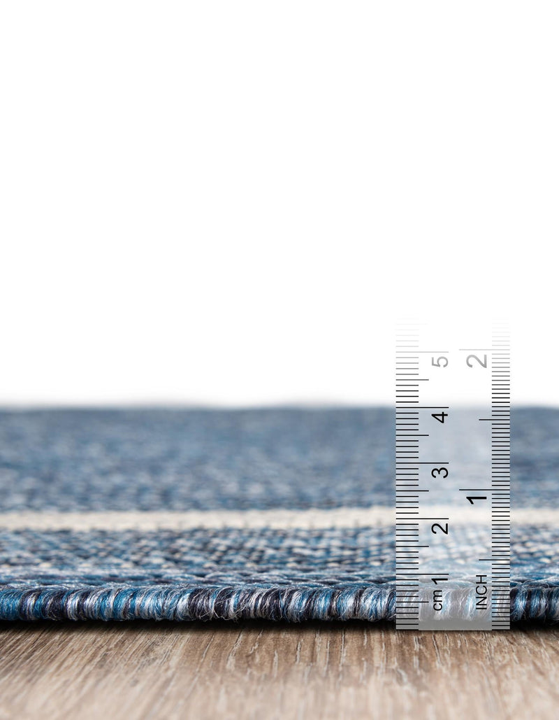 Terrace Fringe Collection Area Rug - Veranda (Blue) Rectangle Blue  lifestyle 41
