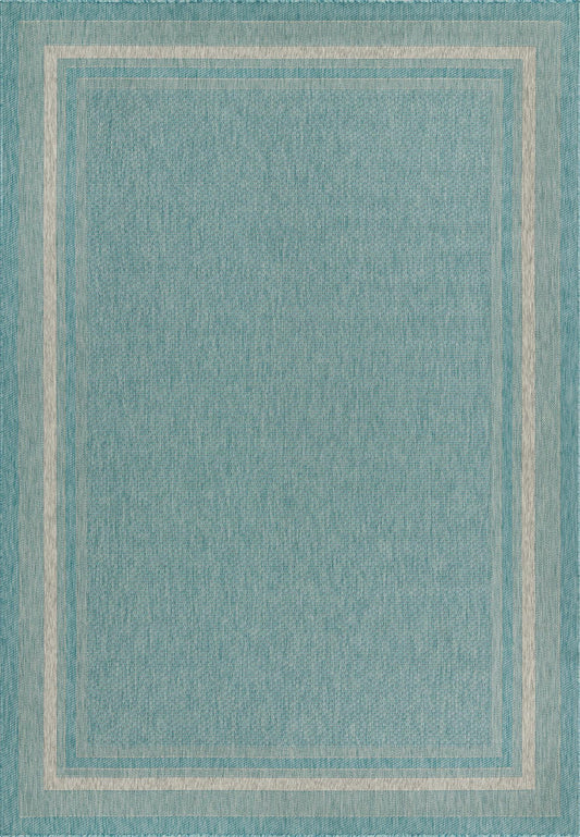 Patio Perimeter Collection Area Rug - Veranda (Aquamarine) Rectangle Aquamarine  lifestyle 2
