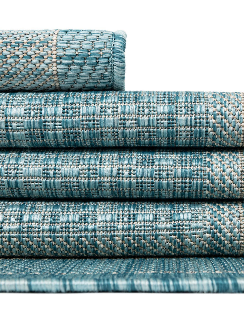 Terrace Fringe Collection Area Rug - Veranda (Aquamarine) Rectangle Aquamarine  lifestyle 23