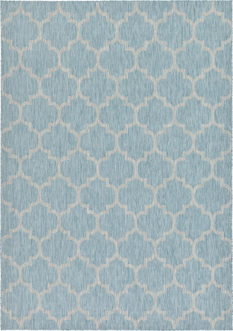 Garden Lattice Oasis Collection Area Rug - Arbor (Aquamarine) Rectangle Aquamarine Main