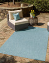 Patio Perfection Collection Area Rug - Veranda (Aquamarine) Rectangle Aquamarine  lifestyle 0