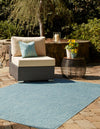 Patio Perfection Collection Area Rug - Veranda (Aquamarine) Rectangle Aquamarine  lifestyle 6