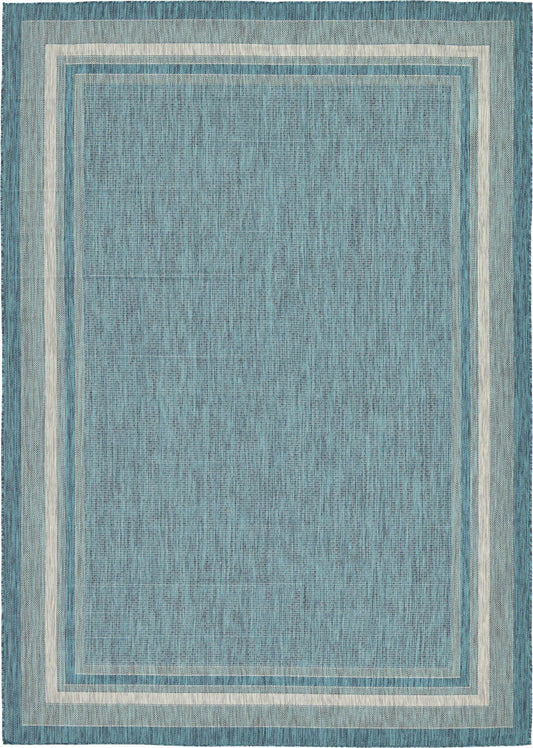 Patio Perimeter Collection Area Rug - Veranda (Teal) Rectangle Teal  lifestyle 2