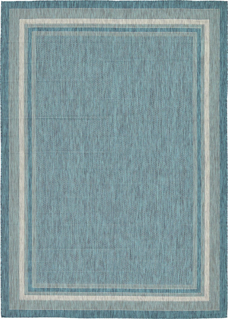 Patio Perimeter Collection Area Rug - Veranda (Teal) Rectangle Teal  lifestyle 2