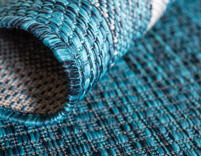 Patio Perimeter Collection Area Rug - Veranda (Teal) Rectangle Teal  lifestyle 9