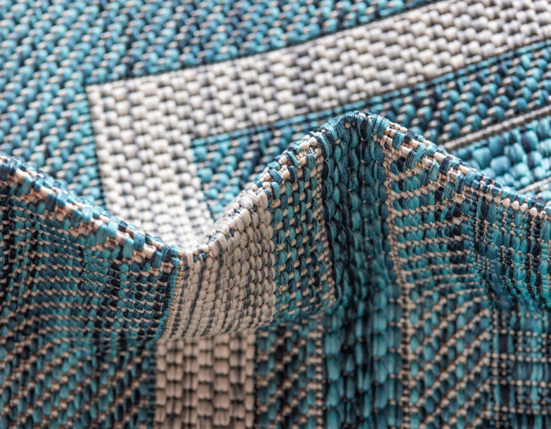 Patio Perimeter Collection Area Rug - Veranda (Teal) Rectangle Teal  lifestyle 10