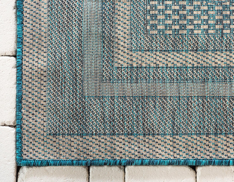 Patio Perimeter Collection Area Rug - Veranda (Teal) Rectangle Teal  lifestyle 11