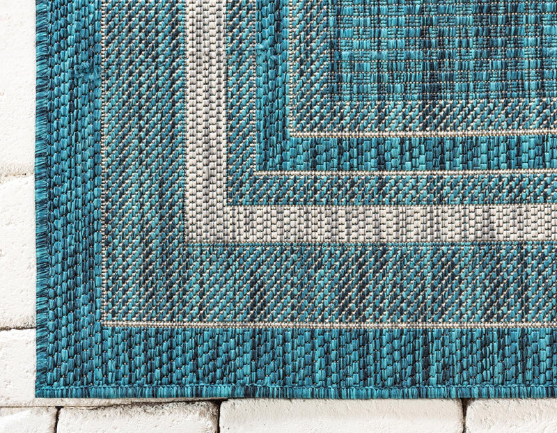 Patio Perimeter Collection Area Rug - Veranda (Teal) Rectangle Teal  lifestyle 12