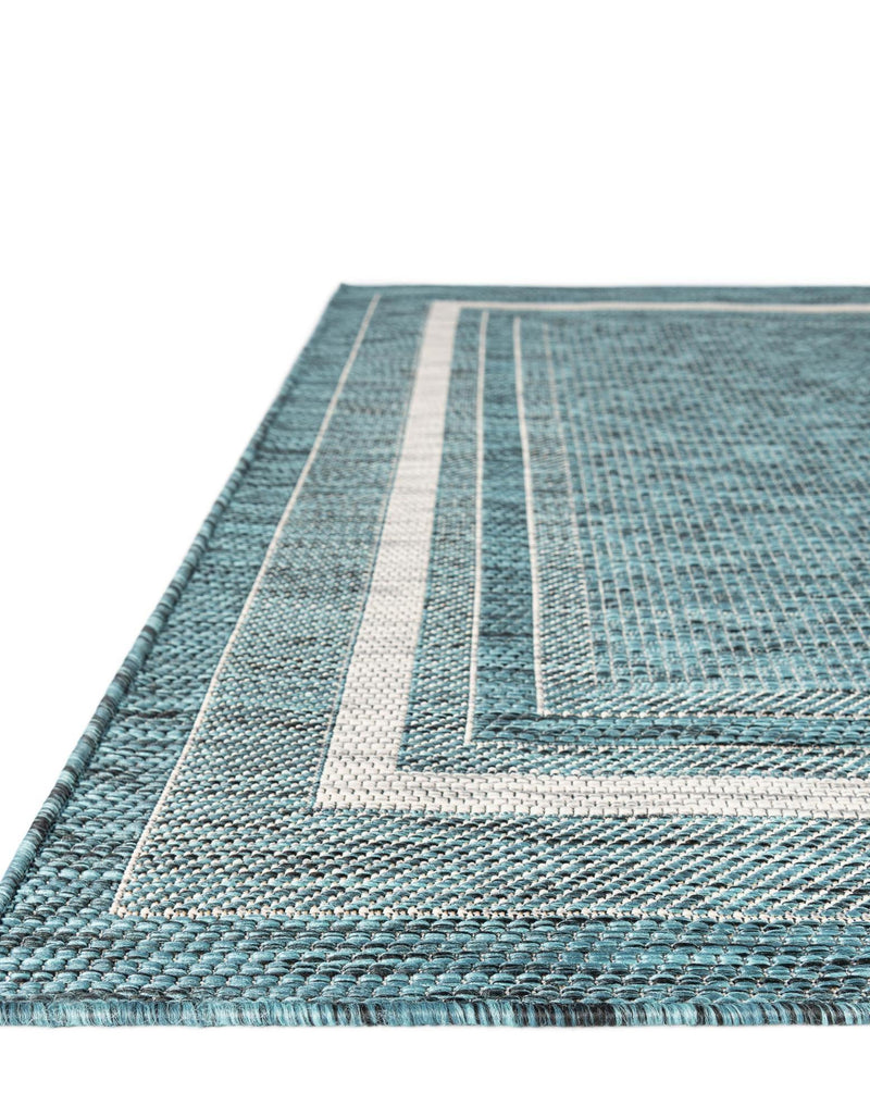 Terrace Fringe Collection Area Rug - Veranda (Teal) Rectangle Teal  lifestyle 14