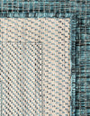Terrace Fringe Collection Area Rug - Veranda (Teal) Rectangle Teal  lifestyle 16
